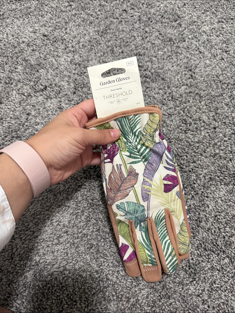 Threshold Tropical Leaf Garden Gloves with Tan Trim